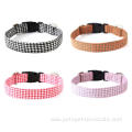 Eco Friendly Sanding Plaid Luxury Pet Cat Collars